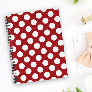 Rote Polka-Punkte, Polka-Dottern-Muster, Punkte, g Notizbuch