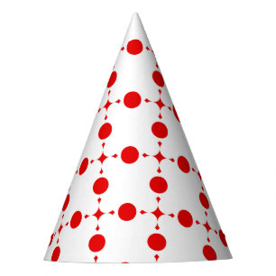 Rote Polka-Punkte, Polka-Dottern-Muster, Punkte, g Partyhütchen