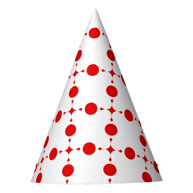 Rote Polka-Punkte, Polka-Dottern-Muster, Punkte, g Partyhütchen (Vorderseite)