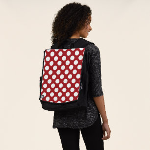 Rote Polka-Punkte, Polka-Dottern-Muster, Punkte, g Rucksack