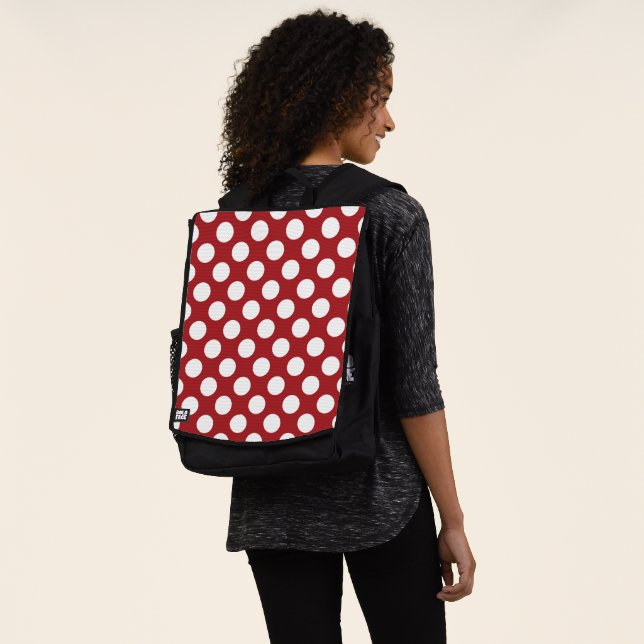 Rote Polka-Punkte, Polka-Dottern-Muster, Punkte, g Rucksack (Ausgewaschen)