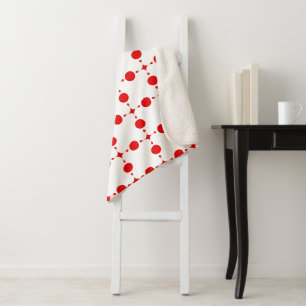 Rote Polka-Punkte, Polka-Dottern-Muster, Punkte, g Sherpadecke