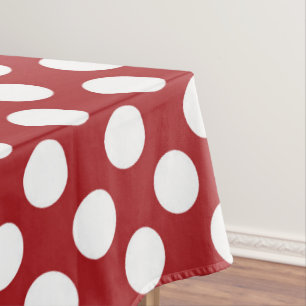 Rote Polka-Punkte, Polka-Dottern-Muster, Punkte, g Tischdecke
