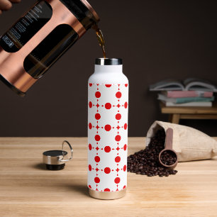 Rote Polka-Punkte, Polka-Dottern-Muster, Punkte, g Trinkflasche