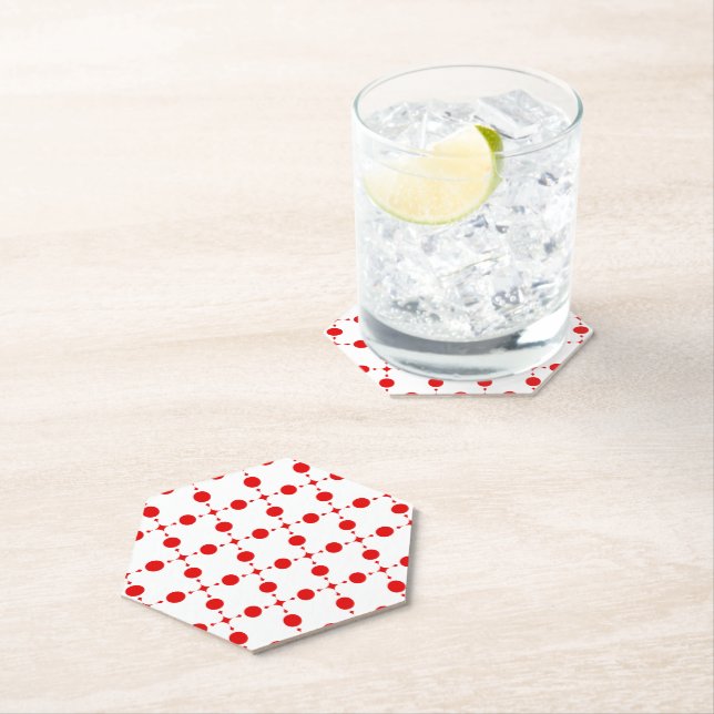 Rote Polka-Punkte, Polka-Dottern-Muster, Punkte, g Untersetzer (Vor Ort)