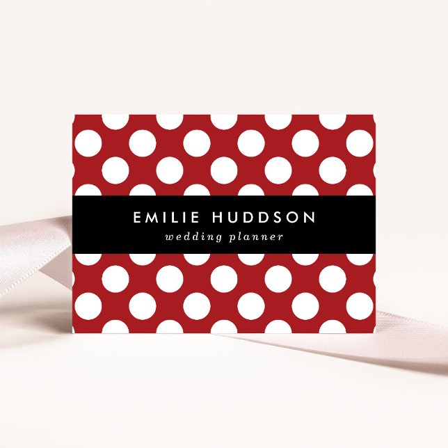 Rote Polka-Punkte, Polka-Dottern-Muster, Punkte, g Visitenkarte (Von Creator hochgeladen)