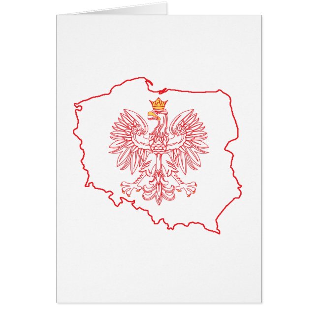 Rote Polnische Karte mit Adler (Vorne)