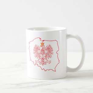Rote Polnische Karte mit Adler Tasse