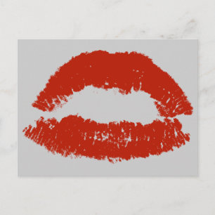 Rote Pop-Art-Lippen Postkarte