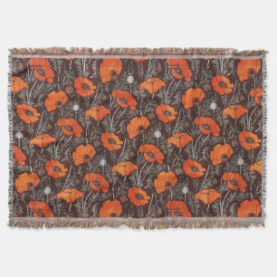 ROTE POPPIEN IN SCHWARZ-WEISSEM Mohnfeld Decke