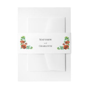 Rote Poppies im Vintagen Stil mit Sublime Watercol Einladungsbanderole