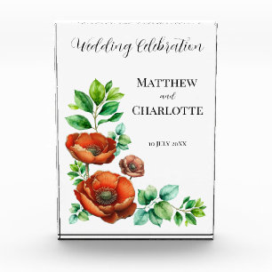 Rote Poppies im Vintagen Stil mit Sublime Watercol Fotoblock