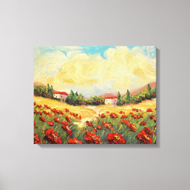 Rote Poppies in Frankreich Impressionistische Lein Leinwanddruck (Vorderseite)