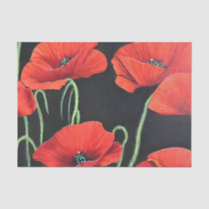 Rote Poppies Kunstmalerei Seidenpapier