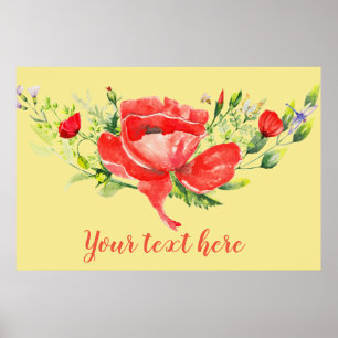 Rote Poppies Personalisiert Poster