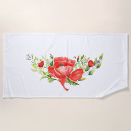 Rote Poppies Strandtuch