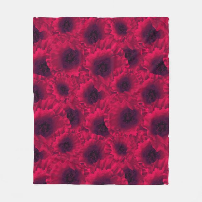 Rote Poppione Fleecedecke (Vorderseite)