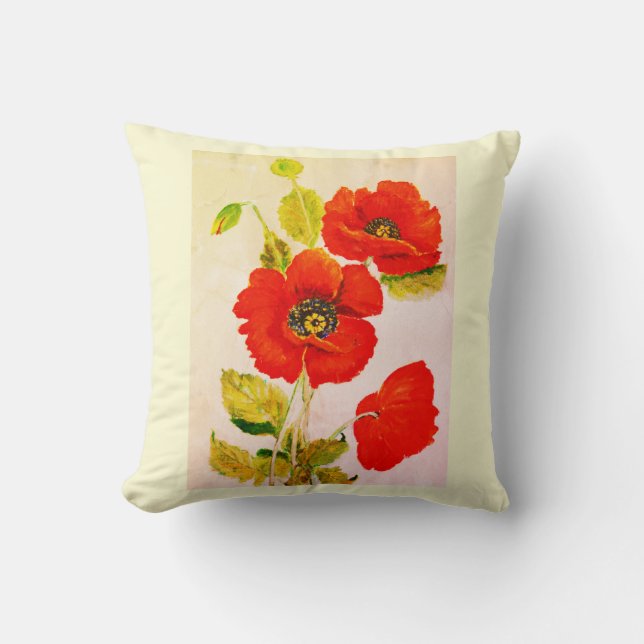 Rote Poppione Kissen (Vorderseite)