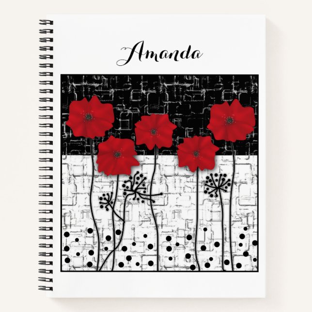 Rote Poppione Notizbuch (Vorderseite)