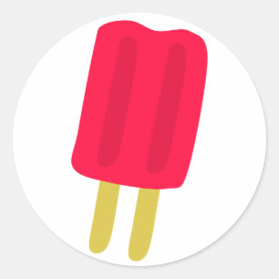 Rote Popsicle-Aufkleber Runder Aufkleber