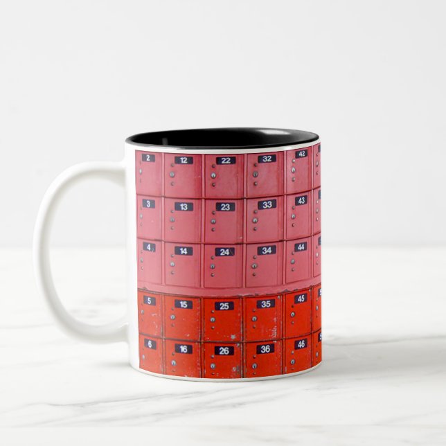 Rote Postboxen Zweifarbige Tasse (Links)