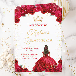 Rote Prinzessin Floral Quinceñera Programm