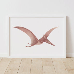 Rote Pteradactylus-Dinosaurier-Wandkunst Poster