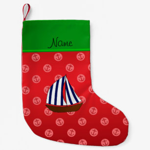 Rote Punktanker des personalisierten Kleiner Weihnachtsstrumpf