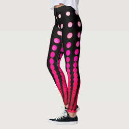 Rote Punkte auf schwarz, Leggings