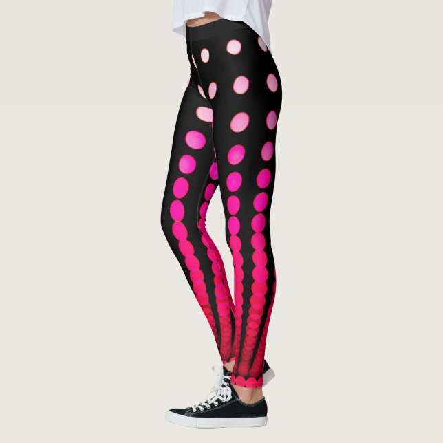 Rote Punkte auf schwarz, Leggings (Links)