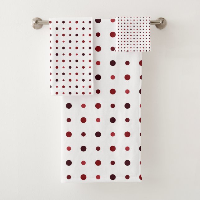 Rote Punkte Badhandtuch Set (Insitu)