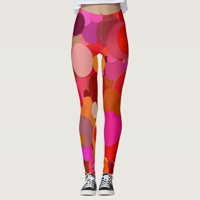 rote Punkte-Confetti-Leggings Leggings (Vorderseite)