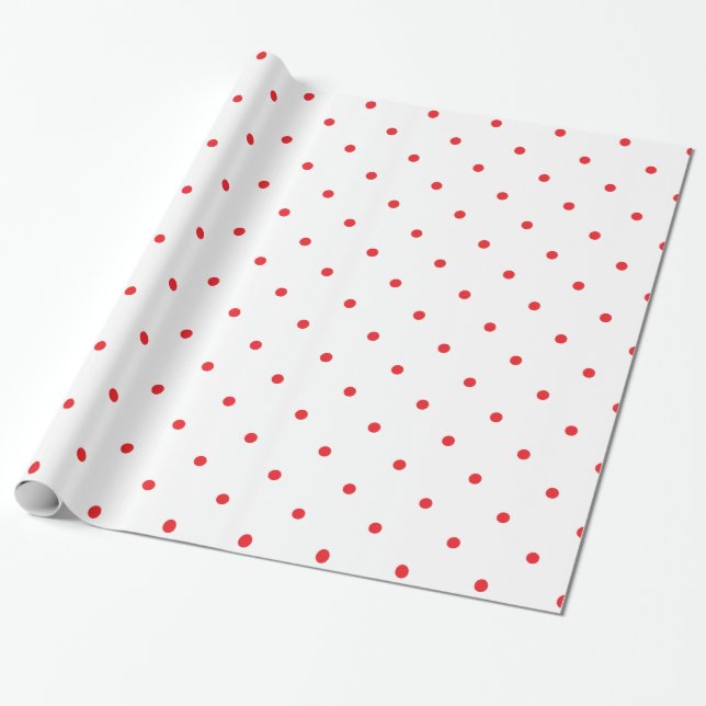 Rote Punkte klein Geschenkpapier (Ungerollt)