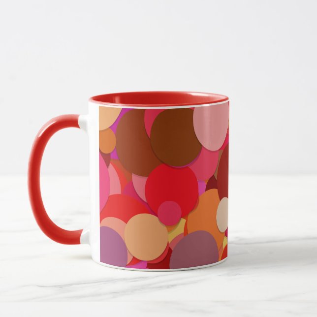 rote Punkte Konfetti Kaffeetasse (Links)