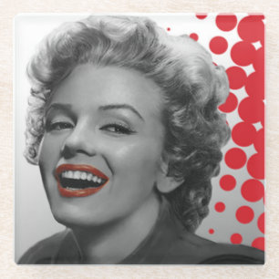 Rote Punkte Marilyn Glasuntersetzer