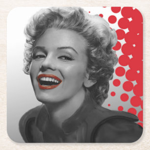 Rote Punkte Marilyn Rechteckiger Pappuntersetzer