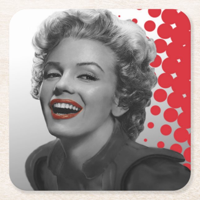 Rote Punkte Marilyn Rechteckiger Pappuntersetzer (Vorderseite)