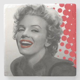 Rote Punkte Marilyn Steinuntersetzer