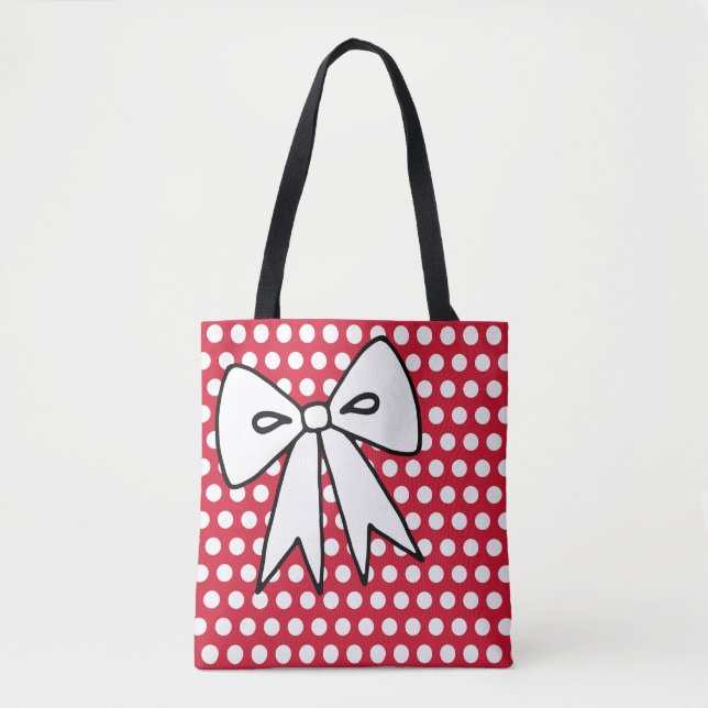 Rote Punkte-Schleifen-Tasche (Vorderseite)