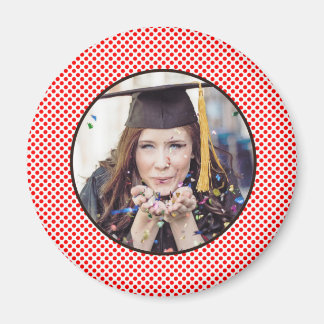 Rote Punkte Schwarzer Foto Rahmen Magnet