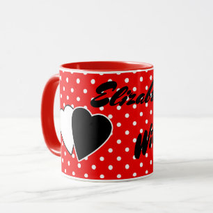 Rote Punkte-Tanzkleid oder Rotes Punkte-Kleid, im Tasse