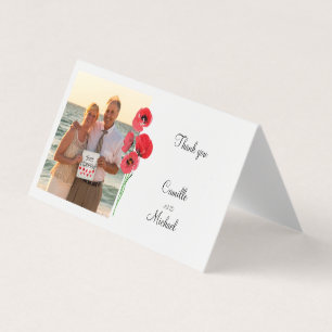 Rote Pupien danke Ihnen Foto Hochzeitkarte