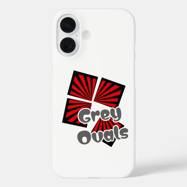 Rote Quadrate mit dem Text "Beams and Gray Ovals" Case-Mate iPhone Hülle (Rückseite)