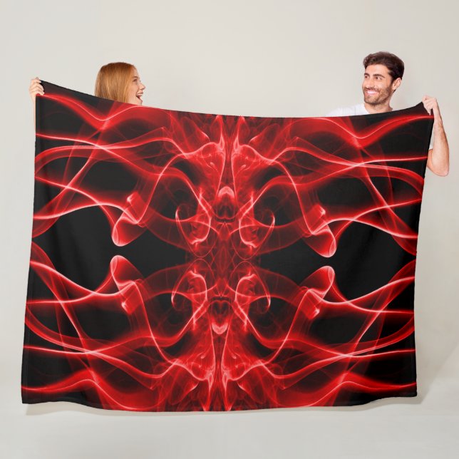 Rote Rauchwolken auf schwarz Fleecedecke (Beispiel)