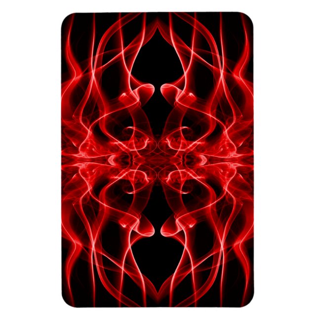 Rote Rauchwolken auf schwarz Magnet (Vertikal)