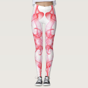 Rote Rauchwolken auf Weiß Leggings