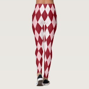 Rote Raute Crimson Pink Kleine Diamantform Leggings