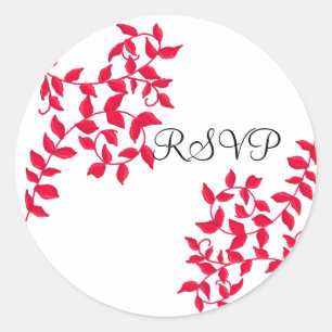 Rote Reben RSVP Runder Aufkleber