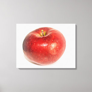 Rote reife Apfel-Illustrationskunst Leinwanddruck