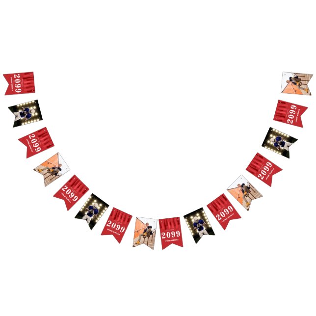 Rote Reihe von Tassels Foto Abschluss Jagd Flaggen (Alle)